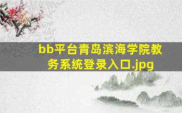 bb平台青岛滨海学院教务系统登录入口