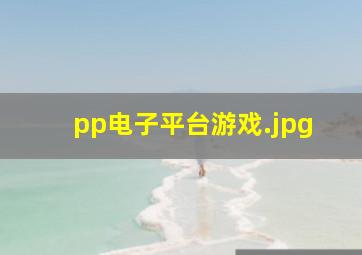 pp电子平台游戏
