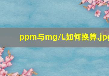 ppm与mg/L如何换算